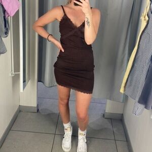 Chocolate Brown Spaghetti Strap Dress